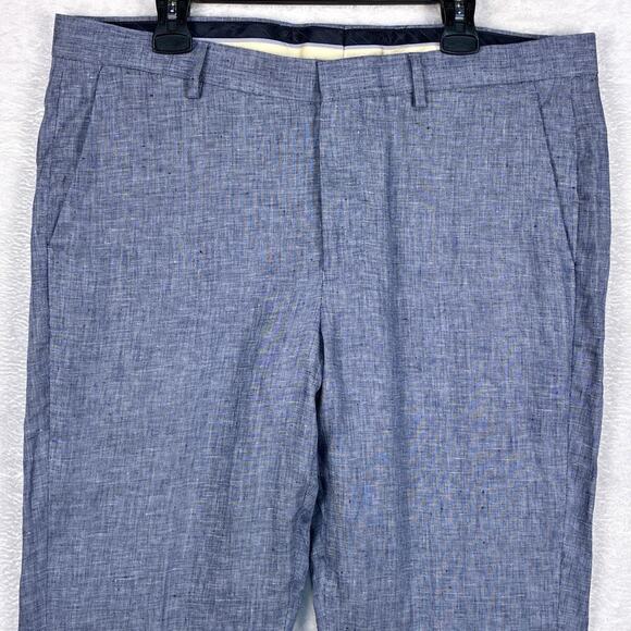 Murano Baird Mcnutt Linen Pants Mens 38x32 (39x32) Blue Preppy Classic Hamptons - Picture 1 of 11